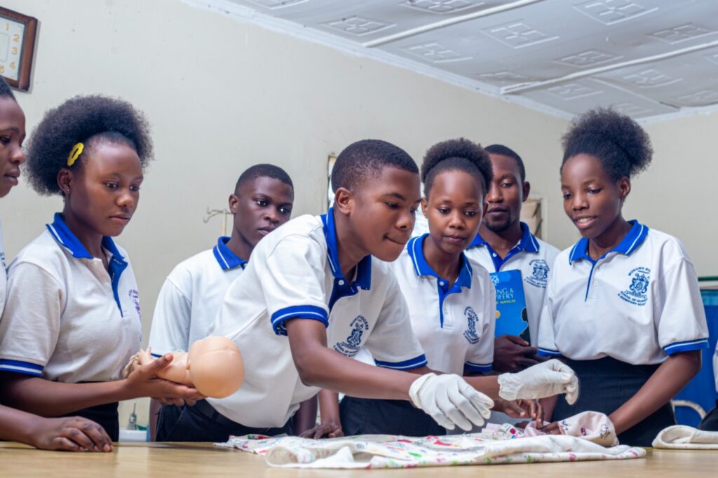 Students in skills lab